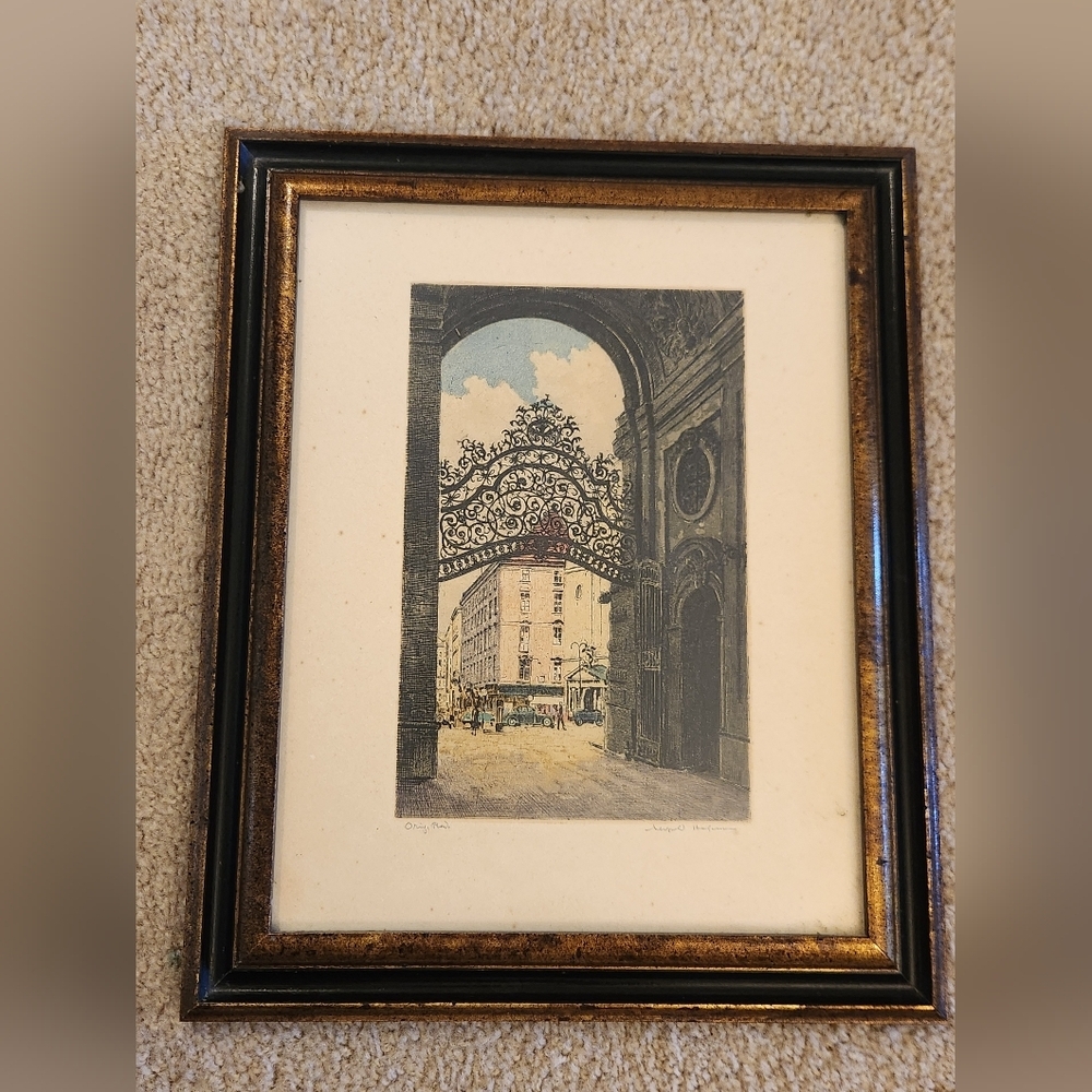 Etching Of Fabric View‎ Of Burgtor Vienna Austria Signed Original